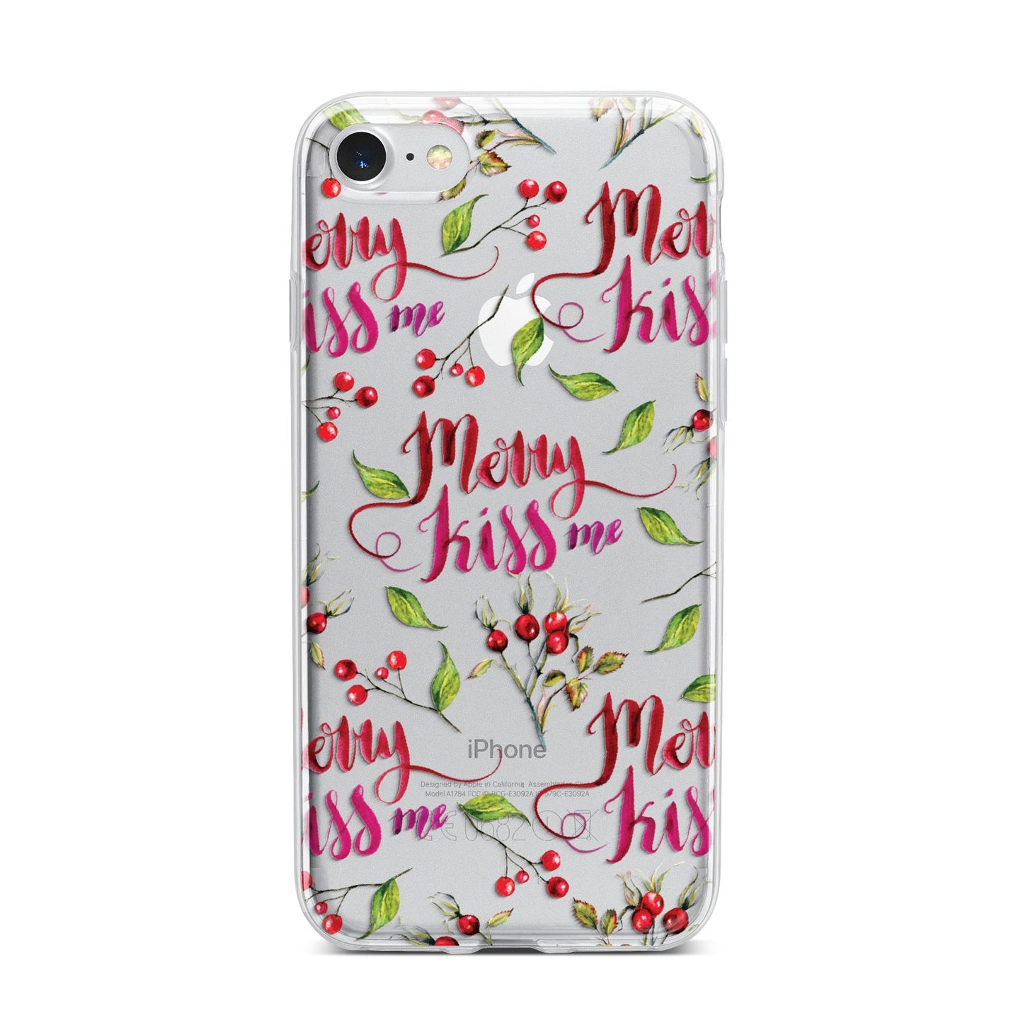 Merry kiss me iPhone 7 Bumper Case on Silver iPhone