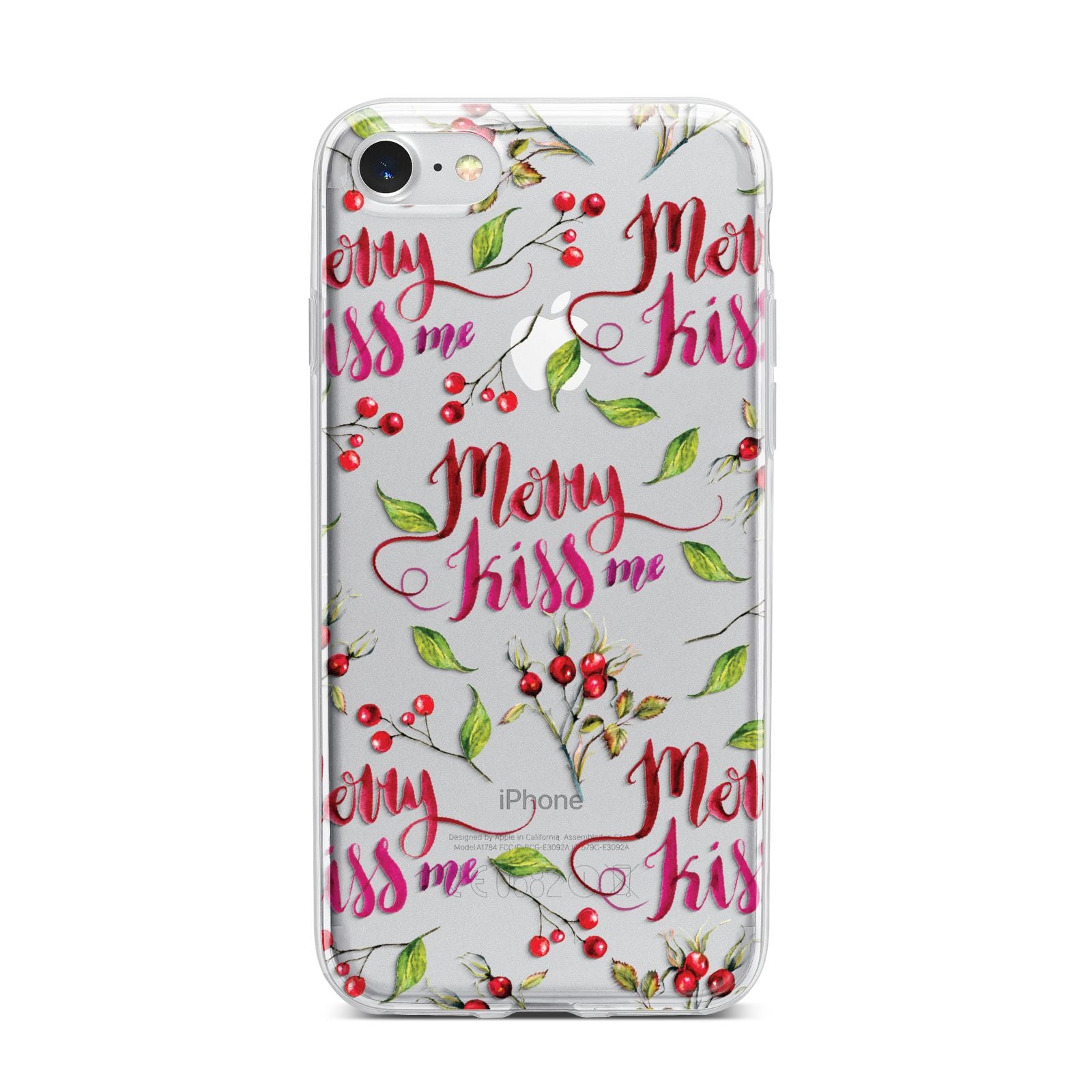 Merry kiss me iPhone 7 Bumper Case on Silver iPhone