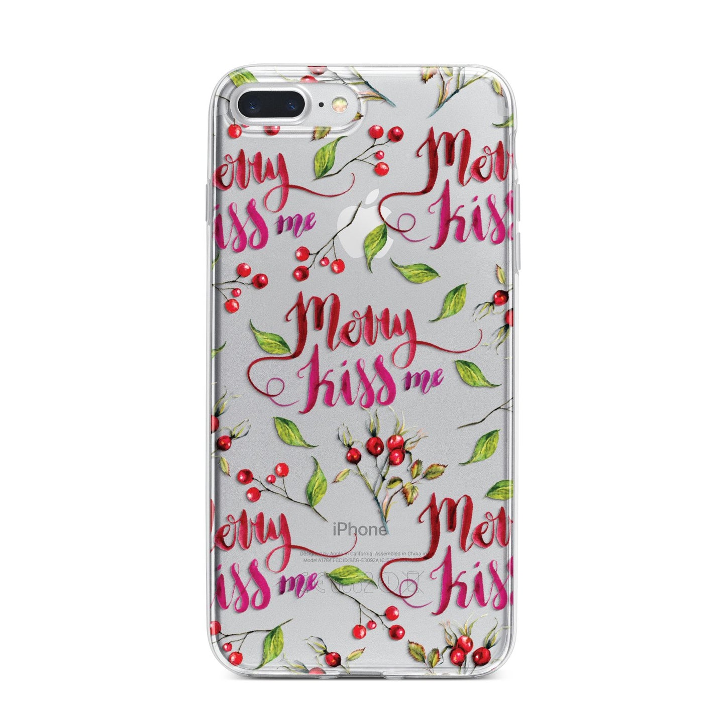 Merry kiss me iPhone 7 Plus Bumper Case on Silver iPhone