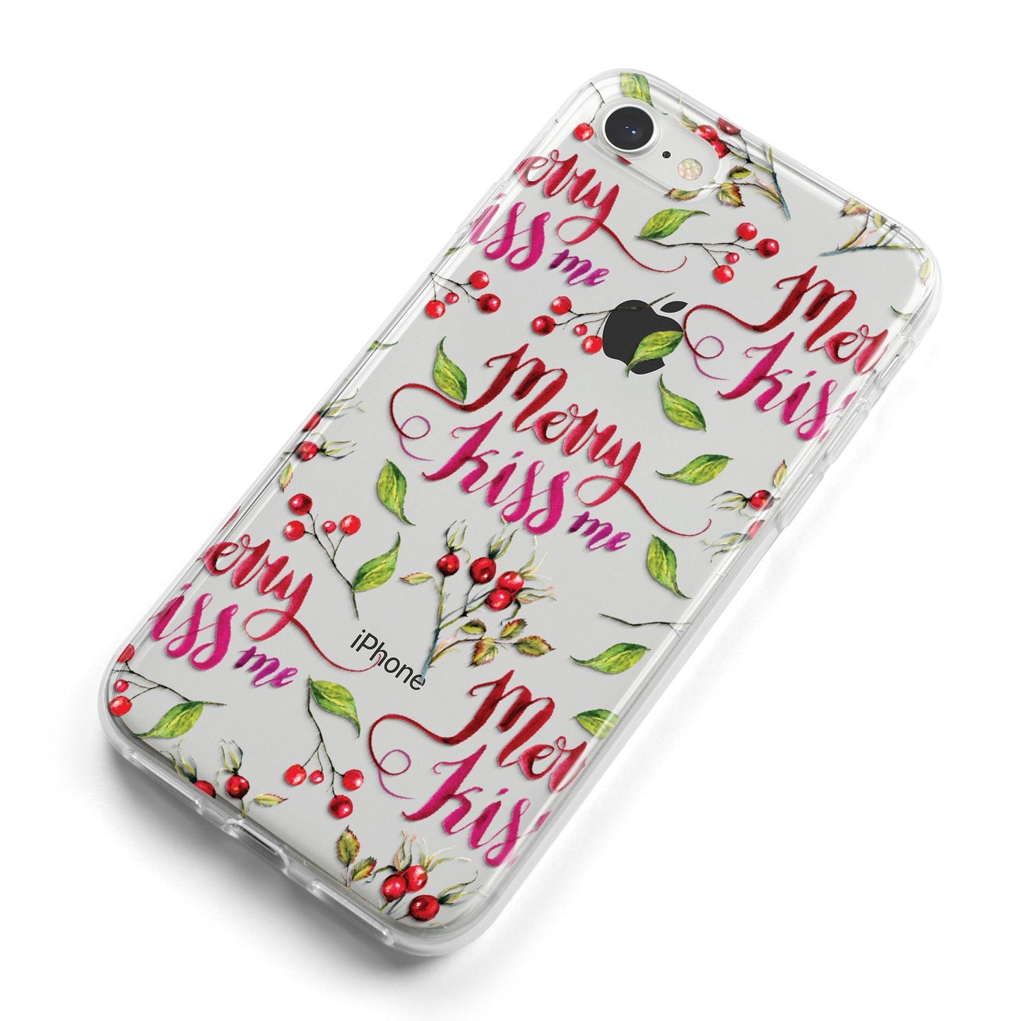 Merry kiss me iPhone 8 Bumper Case on Silver iPhone Alternative Image