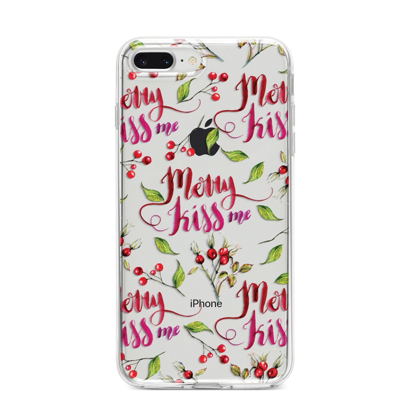 Merry kiss me iPhone 8 Plus Bumper Case on Silver iPhone
