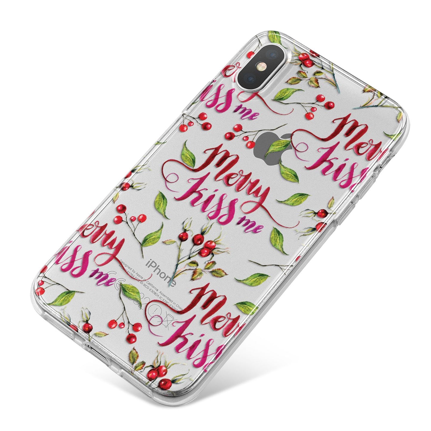 Merry kiss me iPhone X Bumper Case on Silver iPhone
