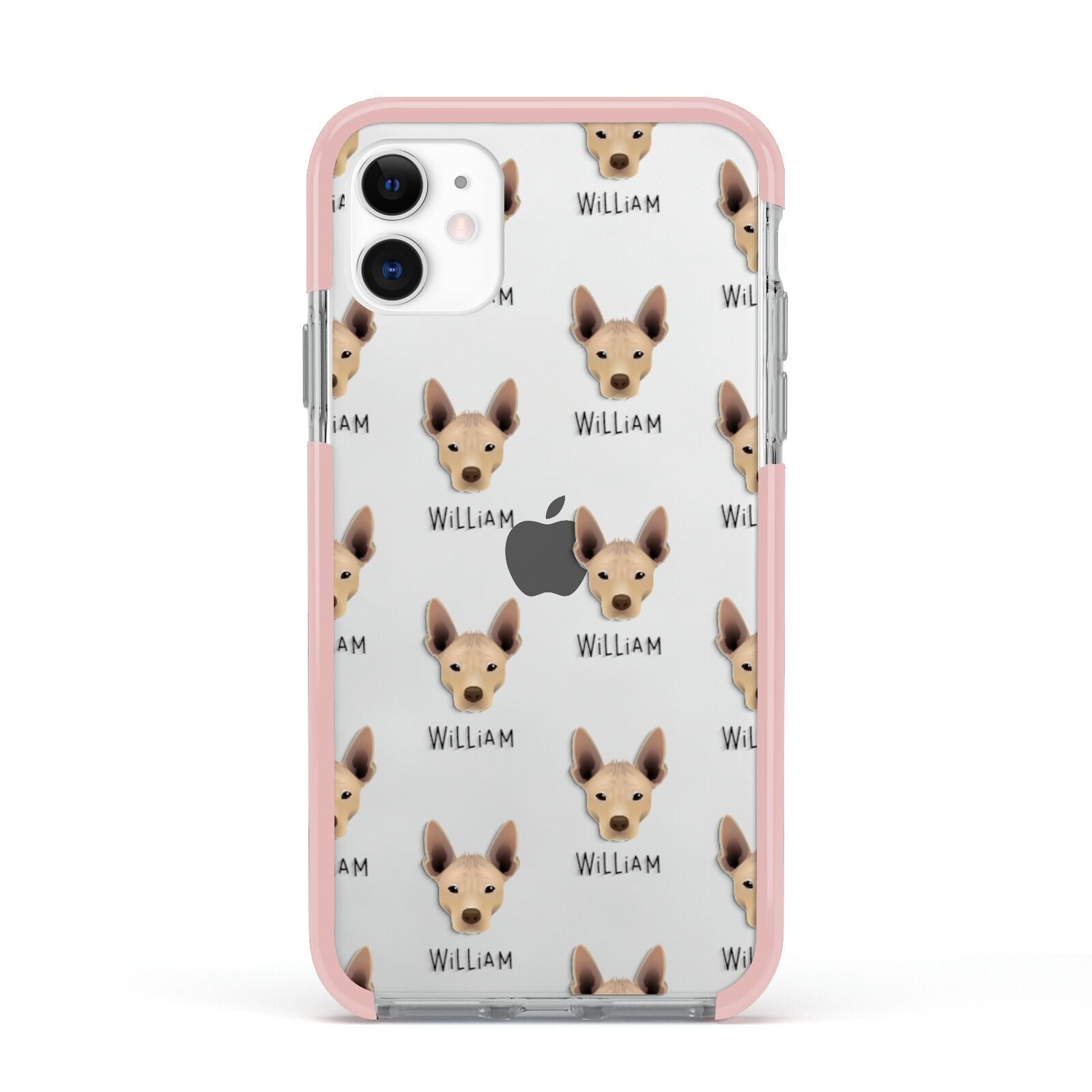 Mexican Hairless Icon with Name Apple iPhone 11 in White with Pink Impact Case