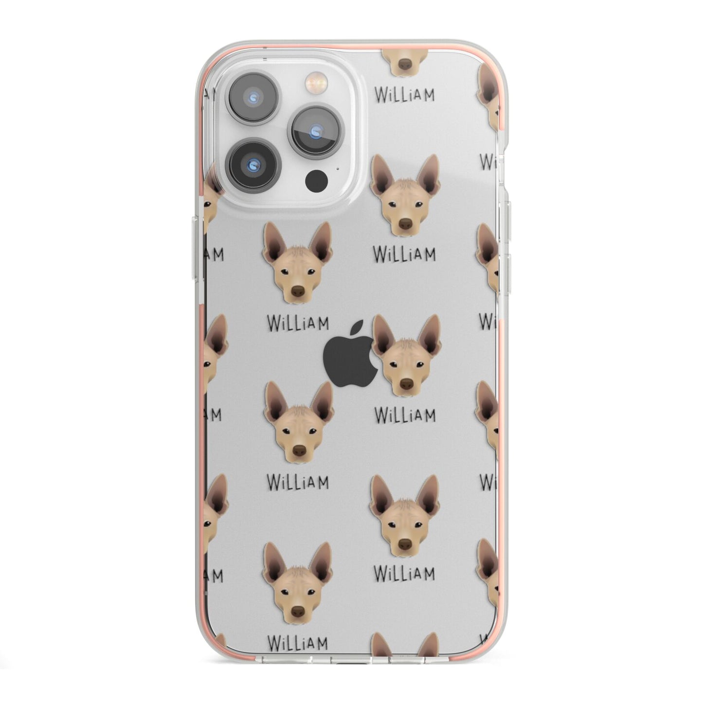 Mexican Hairless Icon with Name iPhone 13 Pro Max TPU Impact Case with Pink Edges