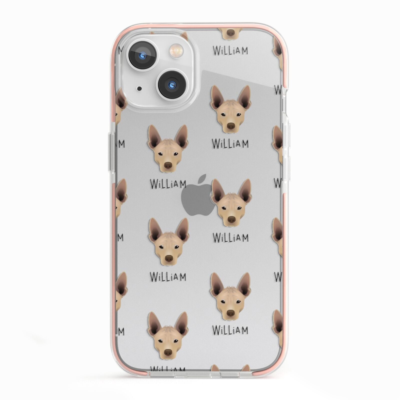 Mexican Hairless Icon with Name iPhone 13 TPU Impact Case with Pink Edges