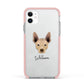Mexican Hairless Personalised Apple iPhone 11 in White with Pink Impact Case