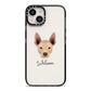 Mexican Hairless Personalised iPhone 14 Black Impact Case on Silver phone