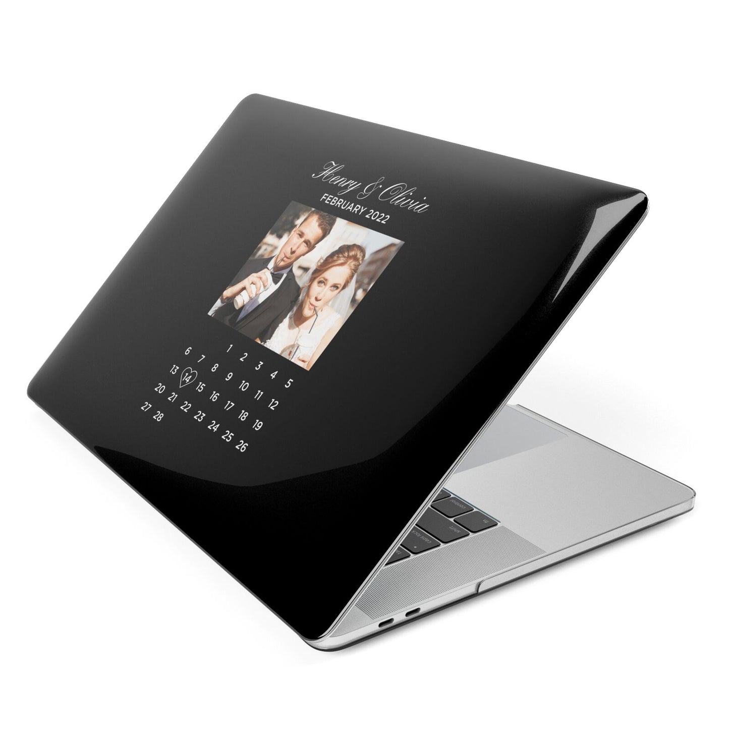 Milestone Date Personalised Photo Apple MacBook Case Side View