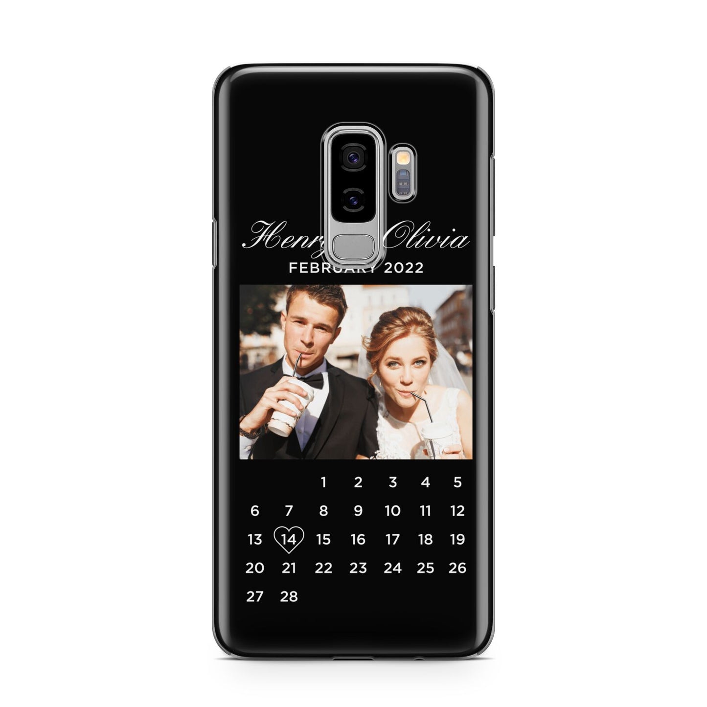 Milestone Date Personalised Photo Samsung Galaxy S9 Plus Case on Silver phone