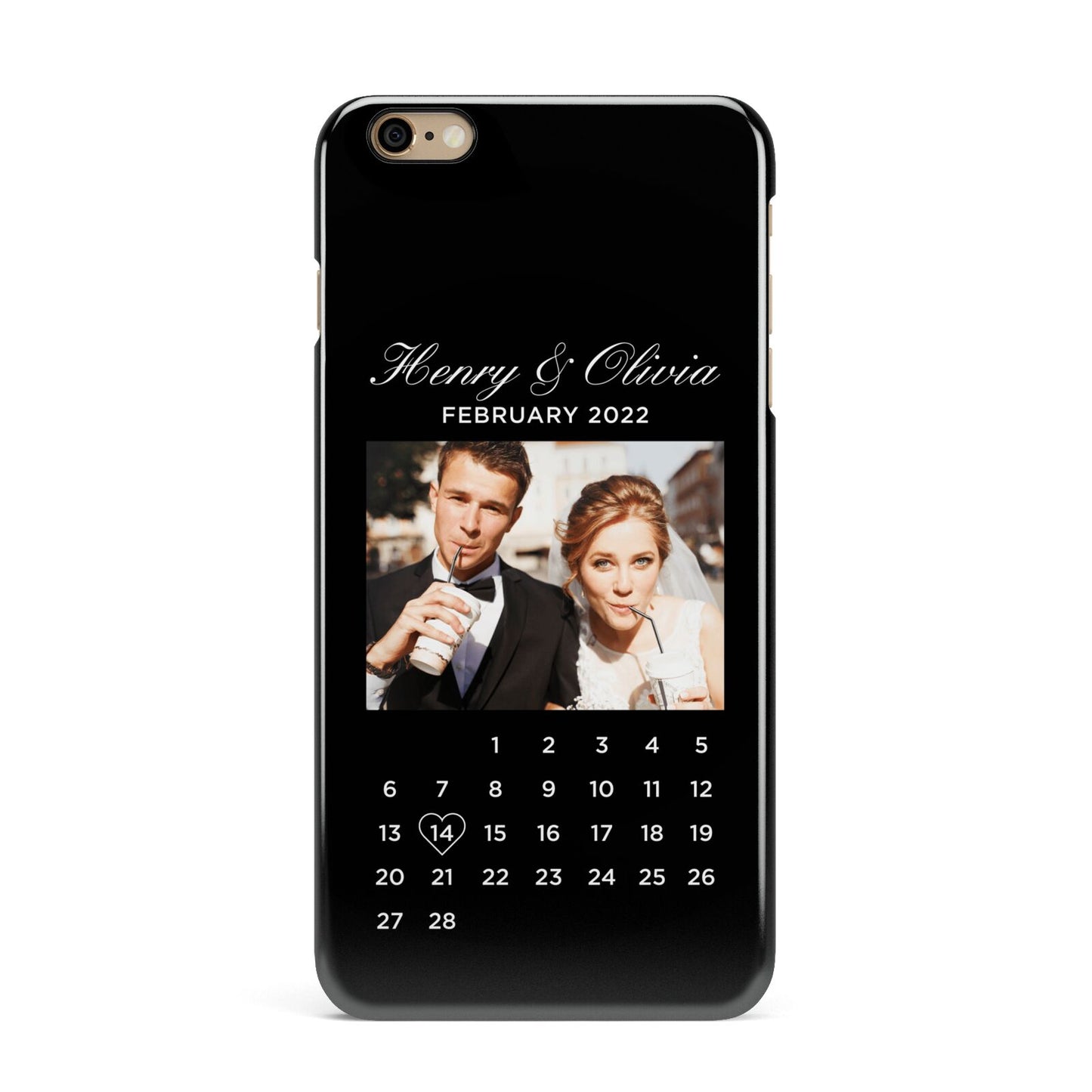 Milestone Date Personalised Photo iPhone 6 Plus 3D Snap Case on Gold Phone