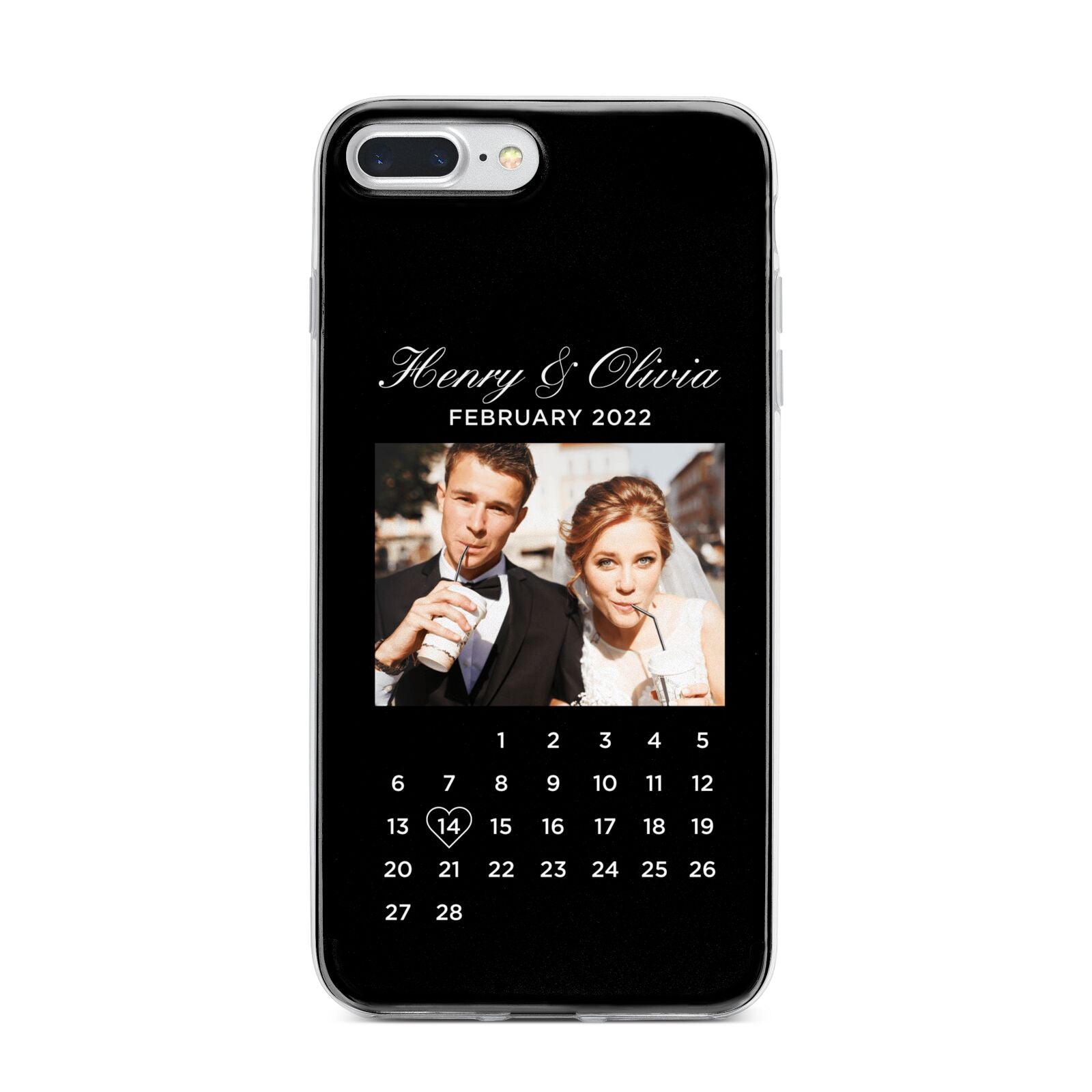 Milestone Date Personalised Photo iPhone 7 Plus Bumper Case on Silver iPhone