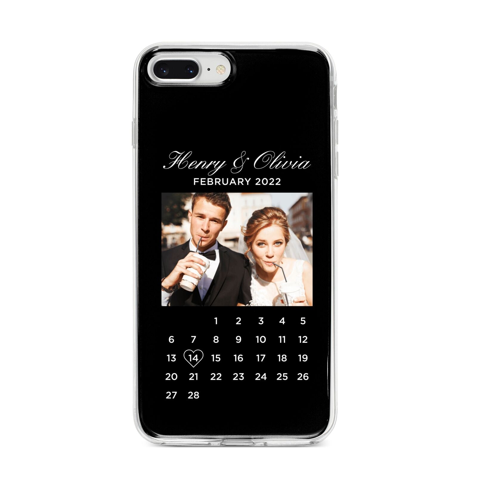 Milestone Date Personalised Photo iPhone 8 Plus Bumper Case on Silver iPhone