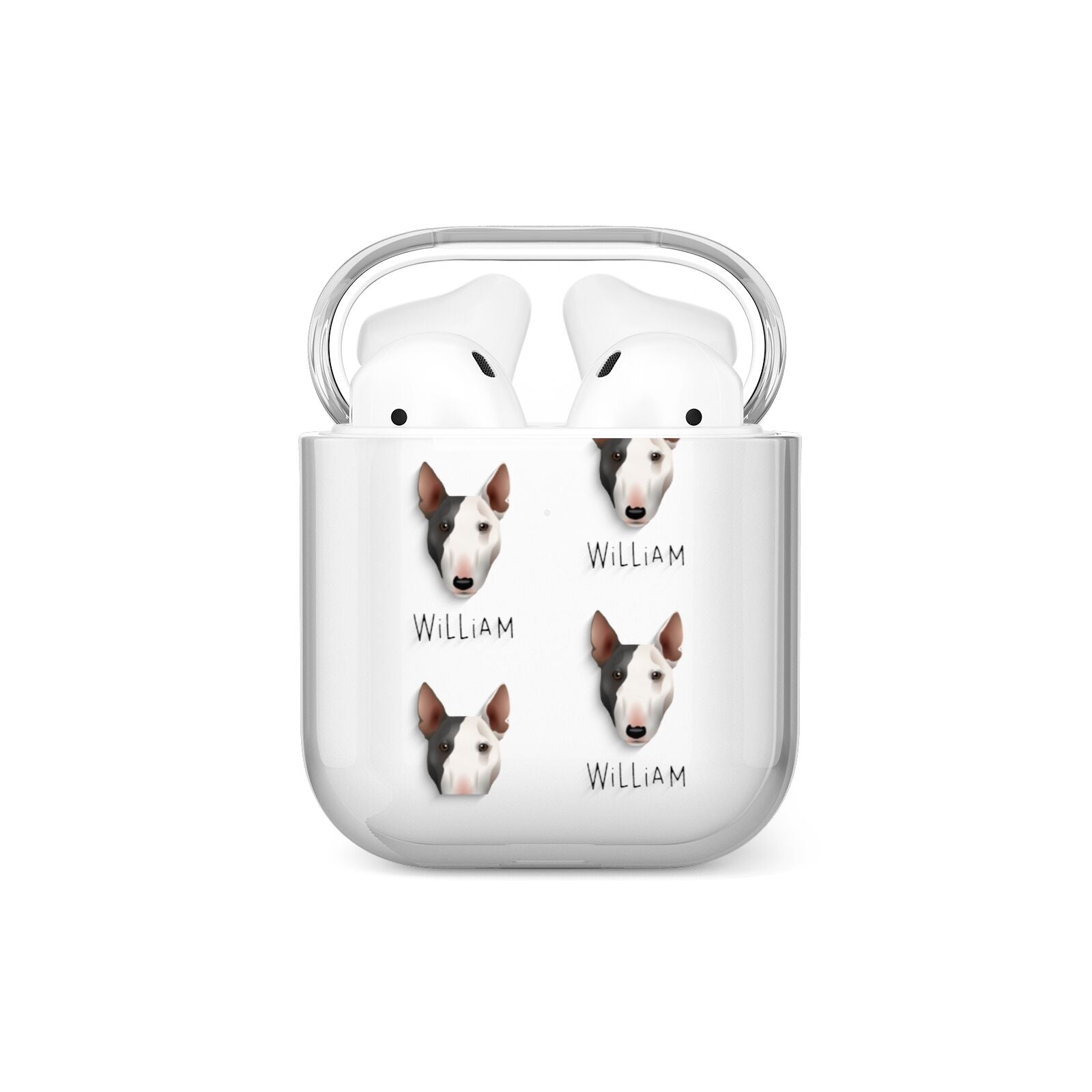 Miniature Bull Terrier Icon with Name AirPods Case