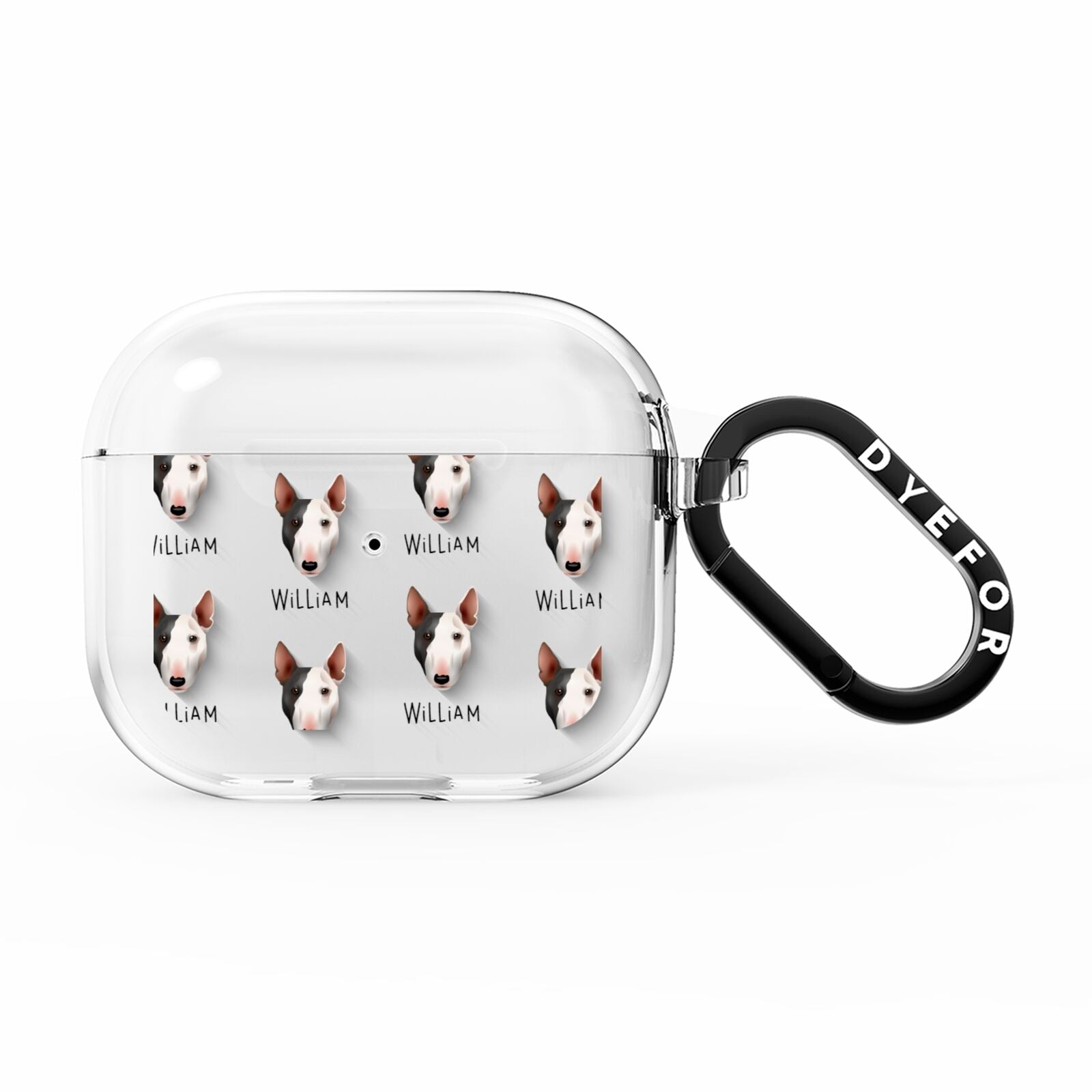 Miniature Bull Terrier Icon with Name AirPods Clear Case 3rd Gen