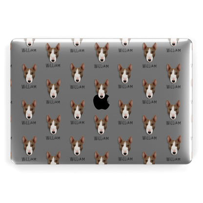Miniature Bull Terrier Icon with Name Apple MacBook Case