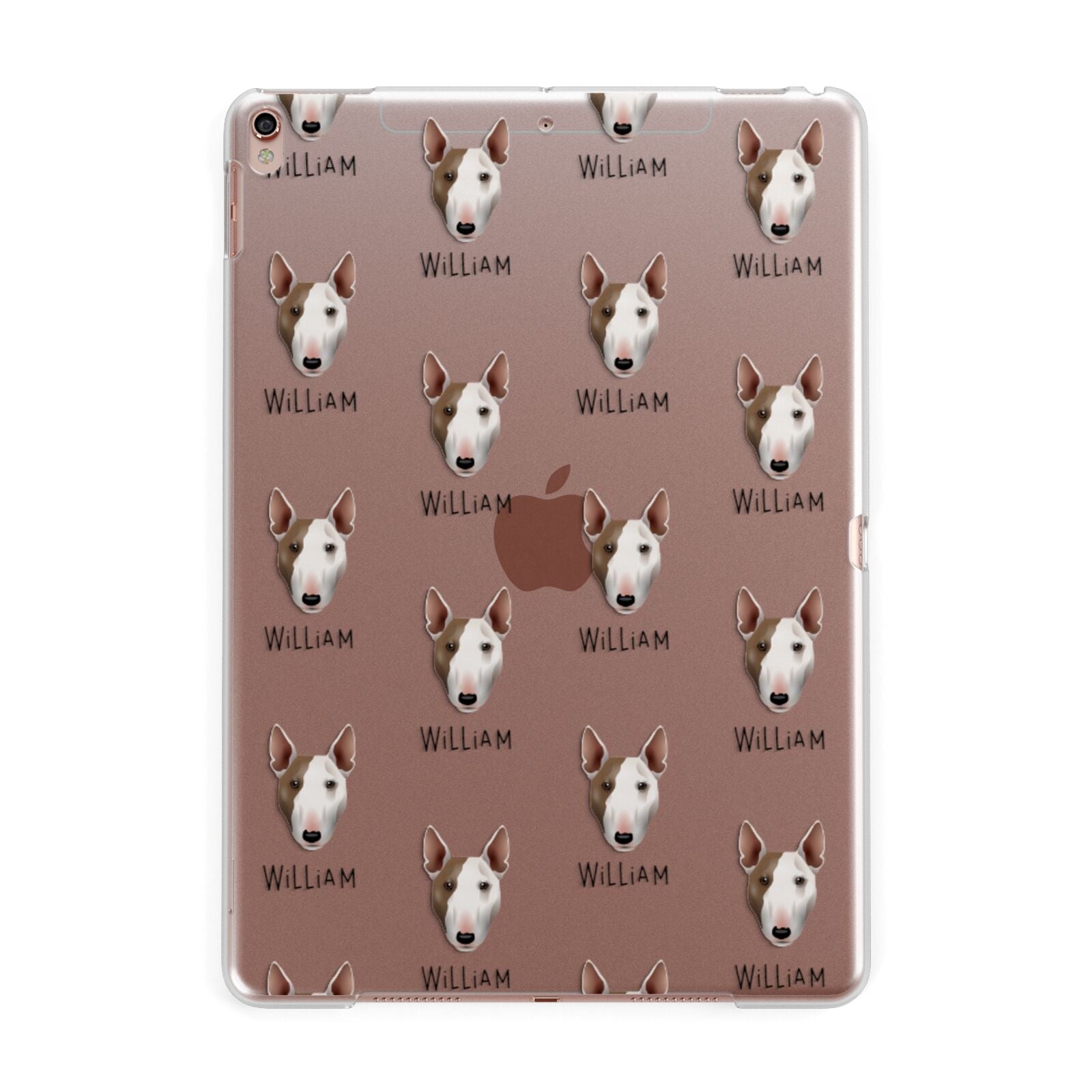 Miniature Bull Terrier Icon with Name Apple iPad Rose Gold Case