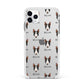 Miniature Bull Terrier Icon with Name Apple iPhone 11 Pro Max in Silver with White Impact Case
