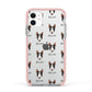 Miniature Bull Terrier Icon with Name Apple iPhone 11 in White with Pink Impact Case