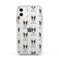 Miniature Bull Terrier Icon with Name Apple iPhone 11 in White with White Impact Case