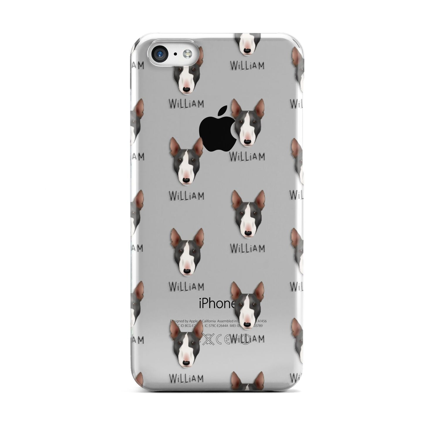 Miniature Bull Terrier Icon with Name Apple iPhone 5c Case