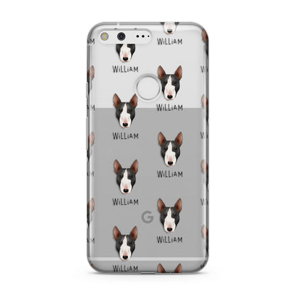 Miniature Bull Terrier Icon with Name Google Pixel Case