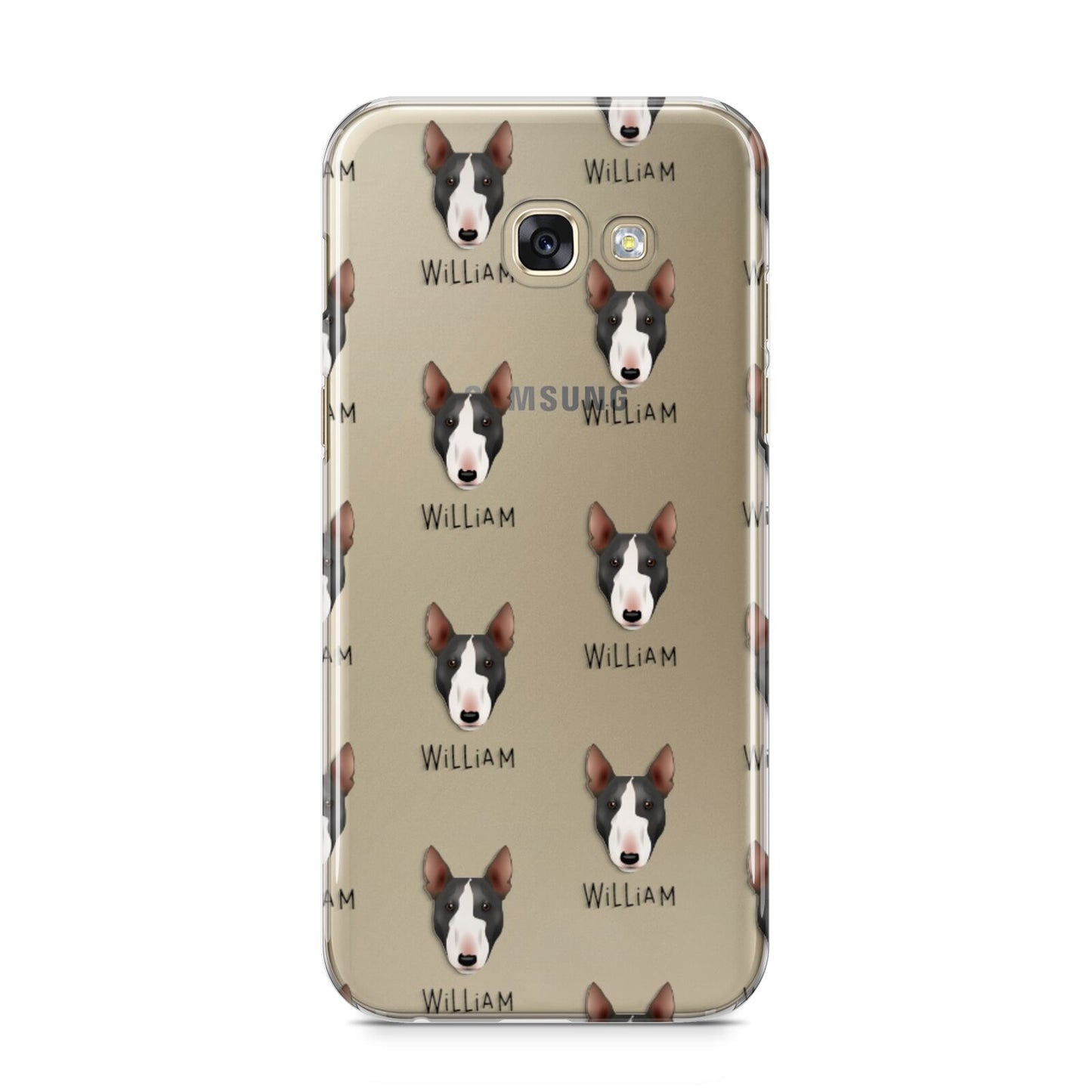 Miniature Bull Terrier Icon with Name Samsung Galaxy A5 2017 Case on gold phone