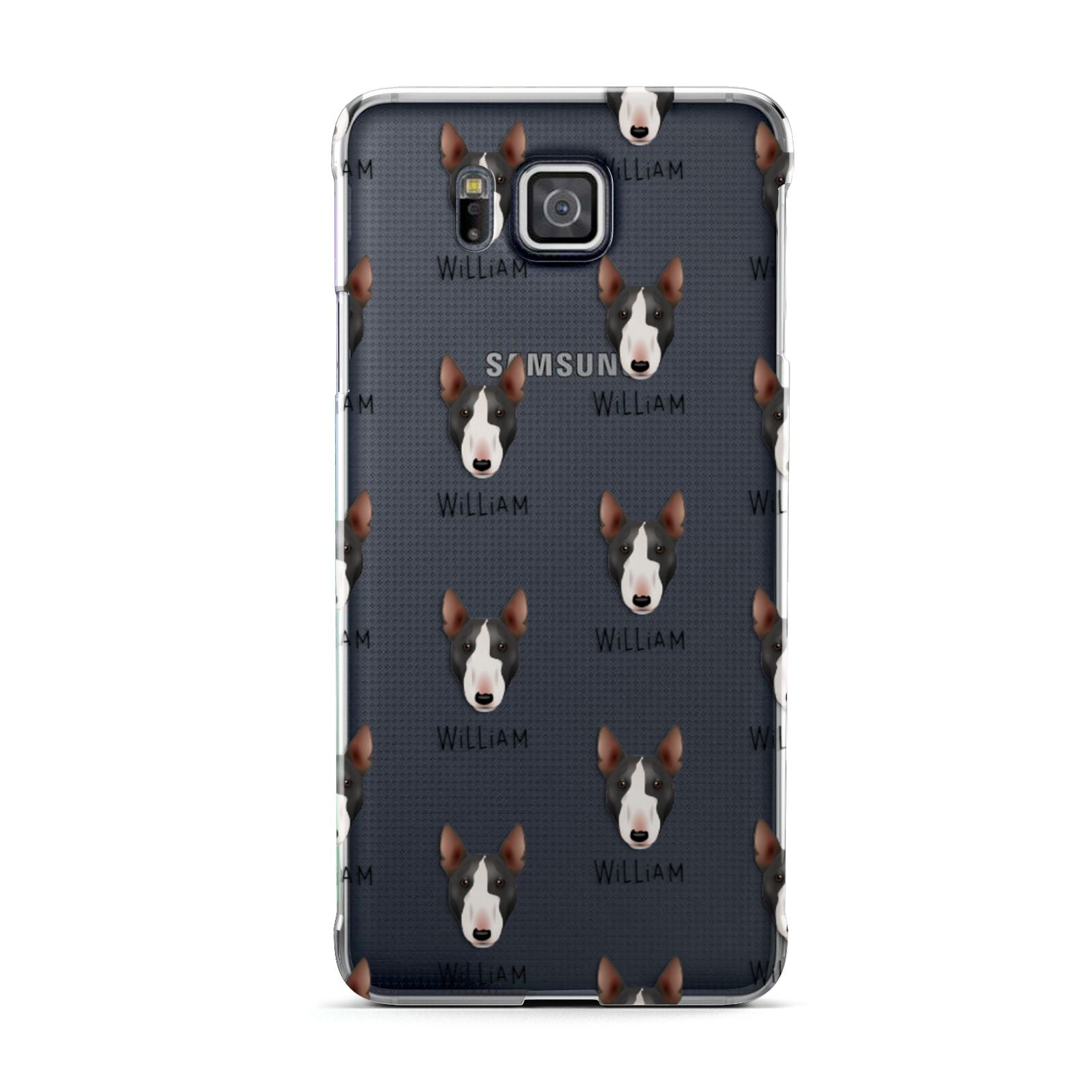 Miniature Bull Terrier Icon with Name Samsung Galaxy Alpha Case