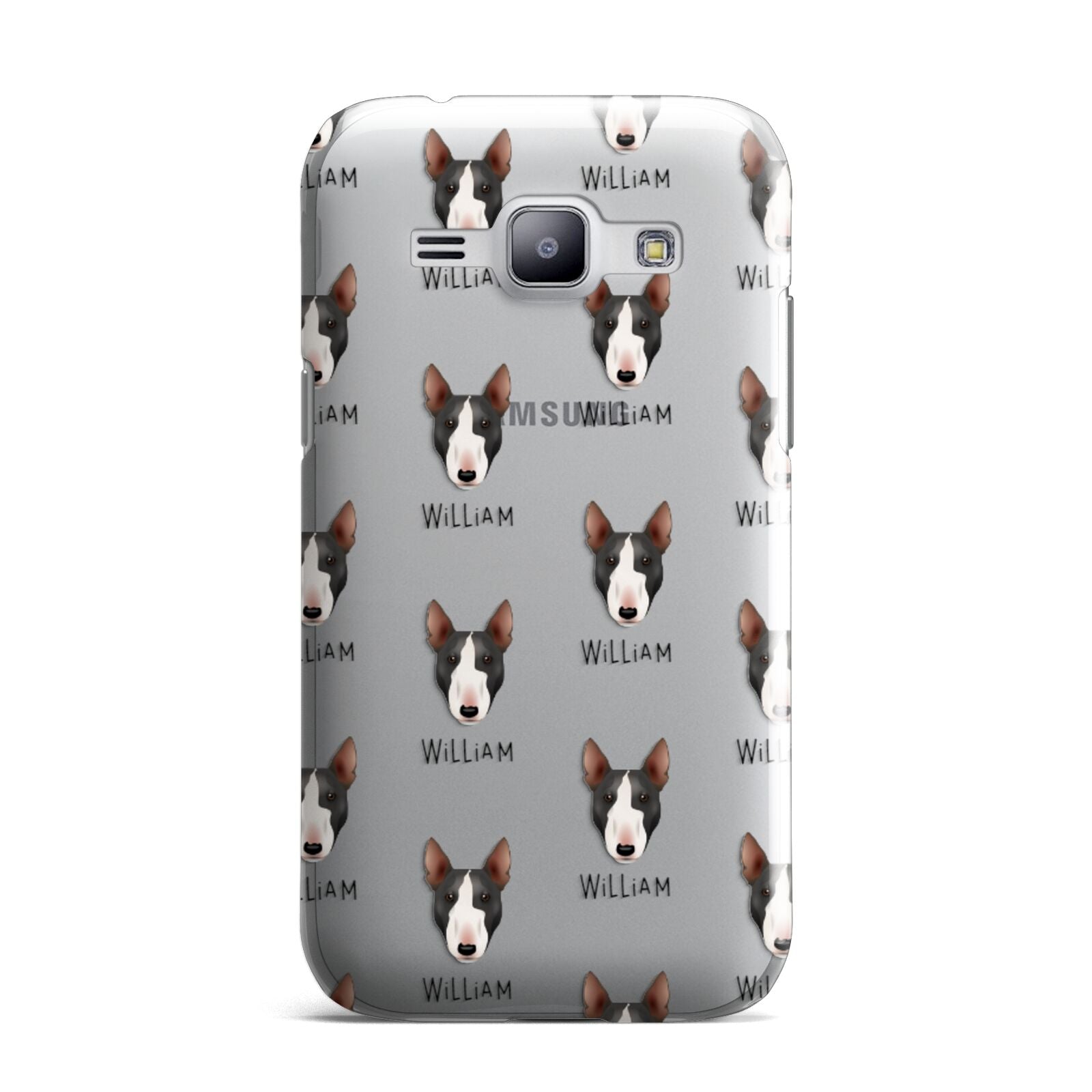 Miniature Bull Terrier Icon with Name Samsung Galaxy J1 2015 Case