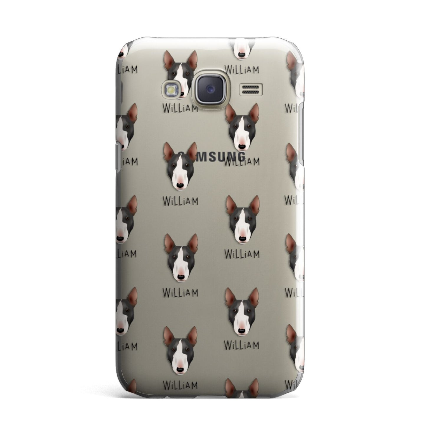 Miniature Bull Terrier Icon with Name Samsung Galaxy J7 Case