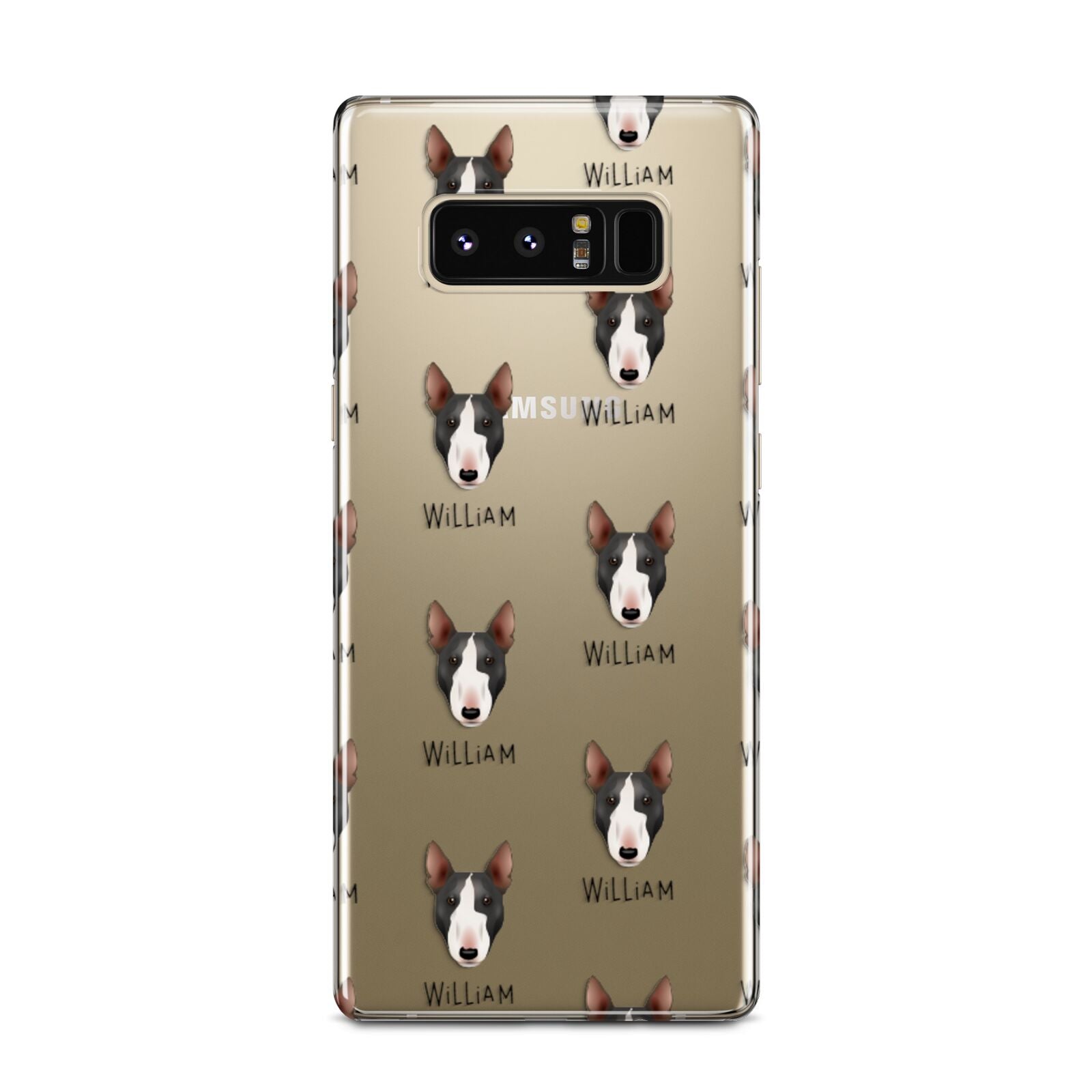Miniature Bull Terrier Icon with Name Samsung Galaxy Note 8 Case