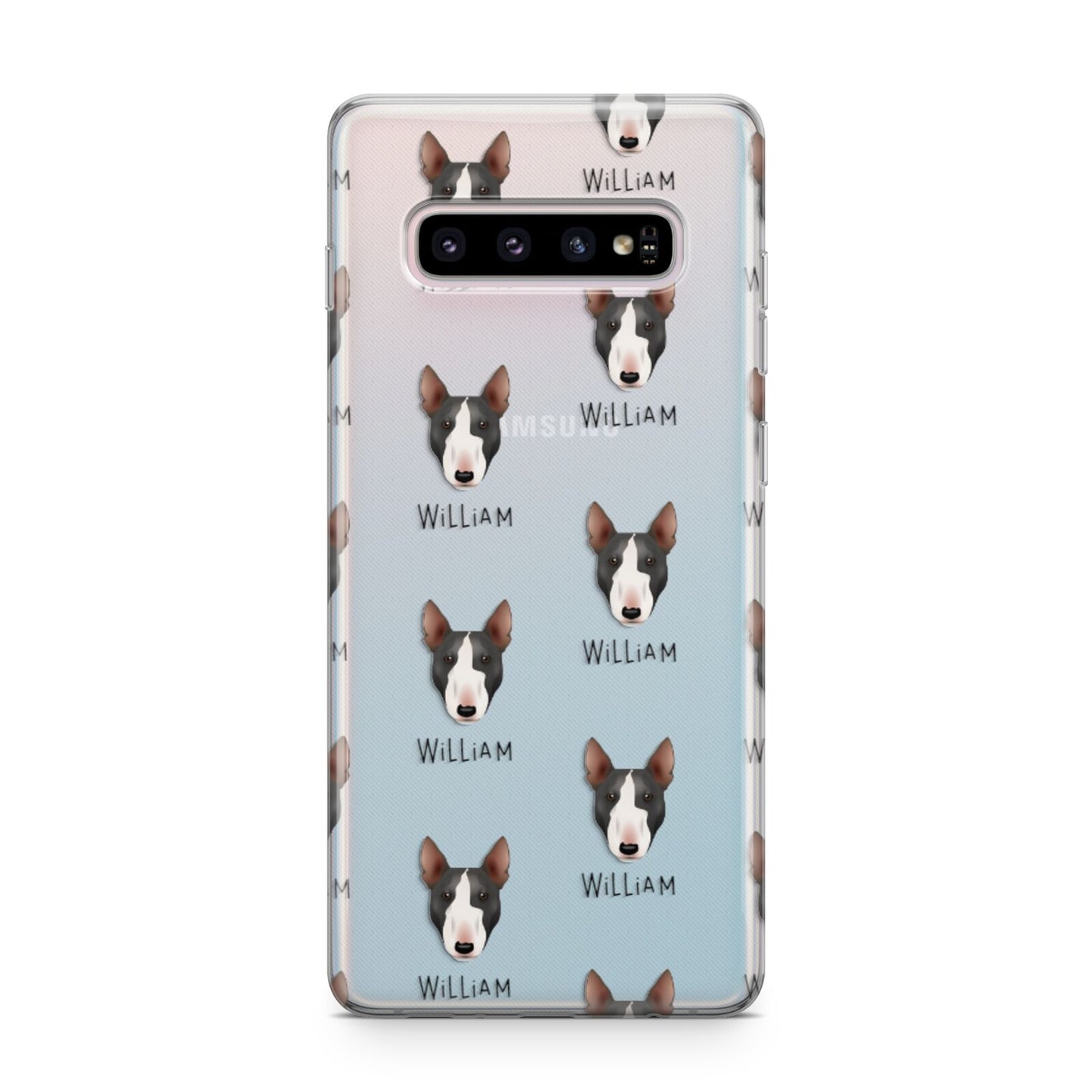 Miniature Bull Terrier Icon with Name Samsung Galaxy S10 Plus Case