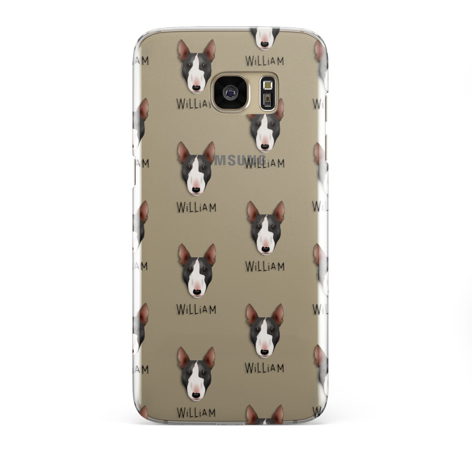 Miniature Bull Terrier Icon with Name Samsung Galaxy S7 Edge Case