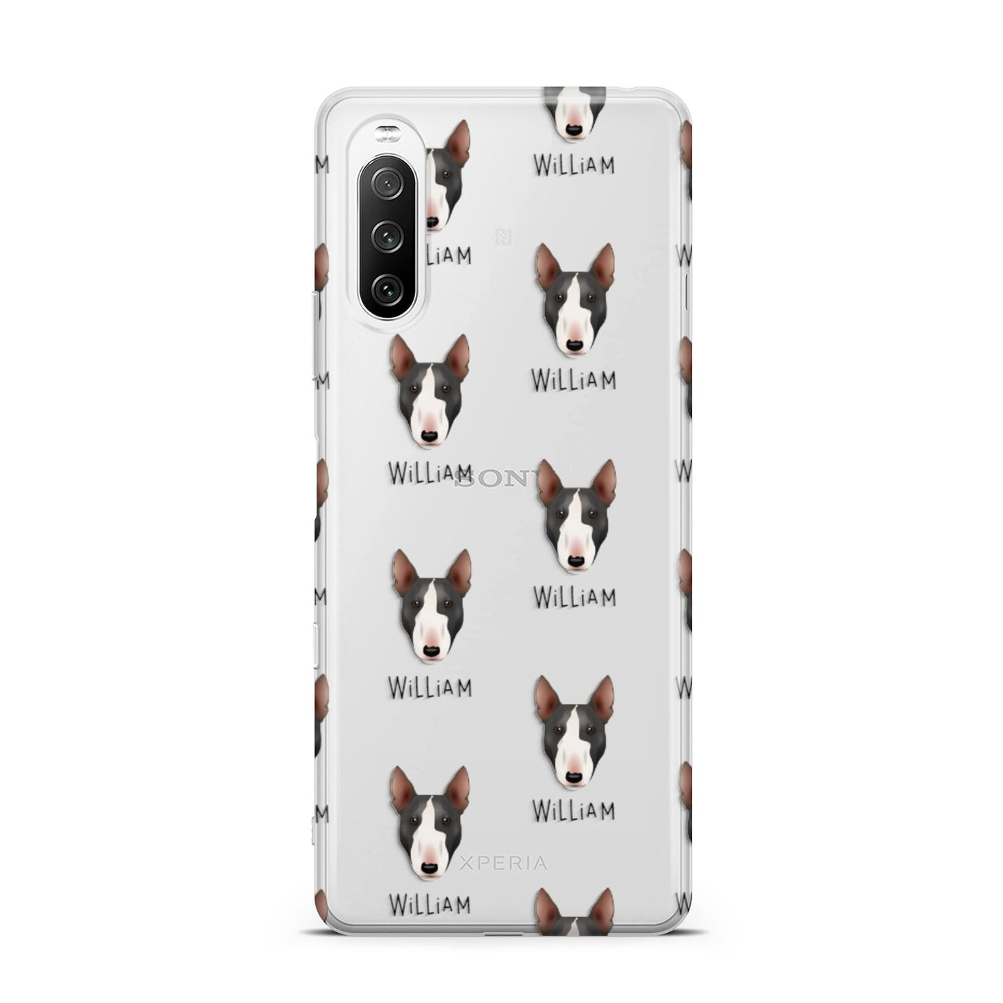 Miniature Bull Terrier Icon with Name Sony Xperia 10 III Case