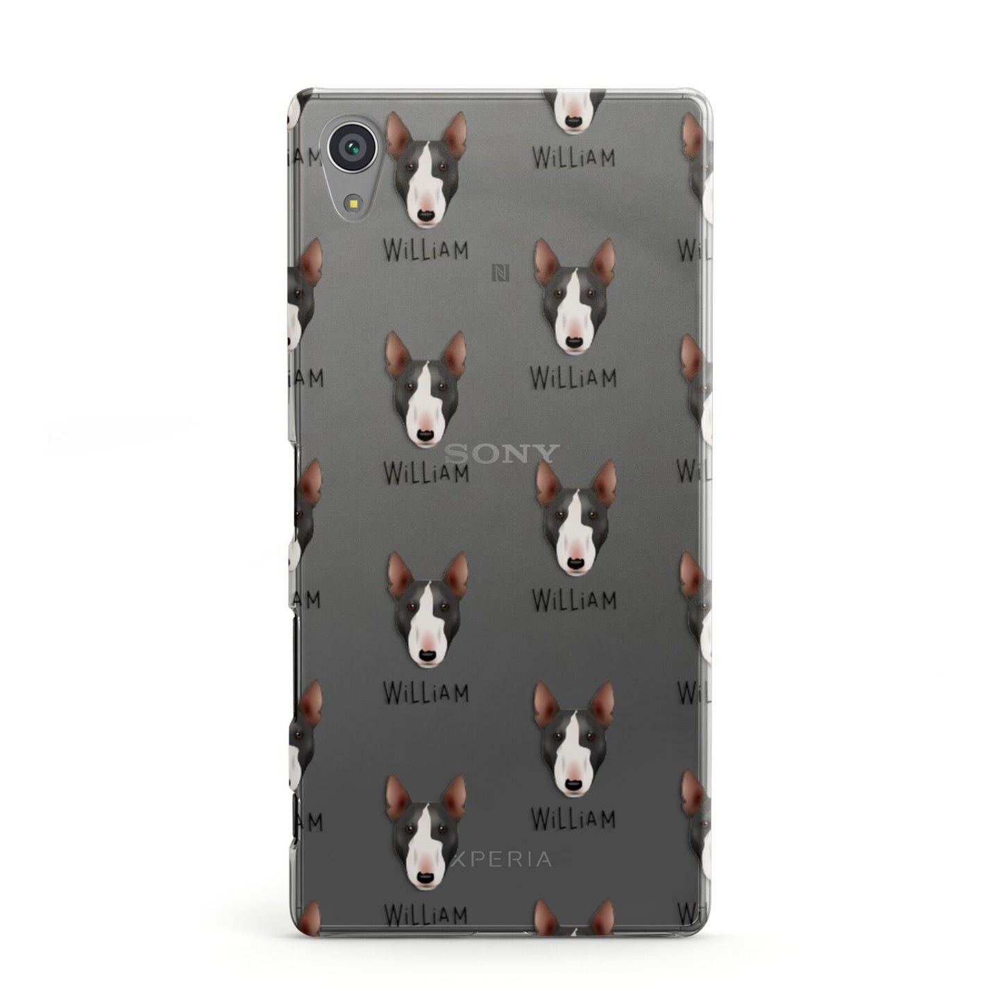 Miniature Bull Terrier Icon with Name Sony Xperia Case