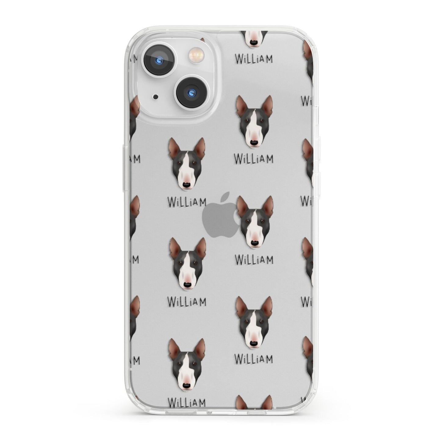 Miniature Bull Terrier Icon with Name iPhone 13 Clear Bumper Case