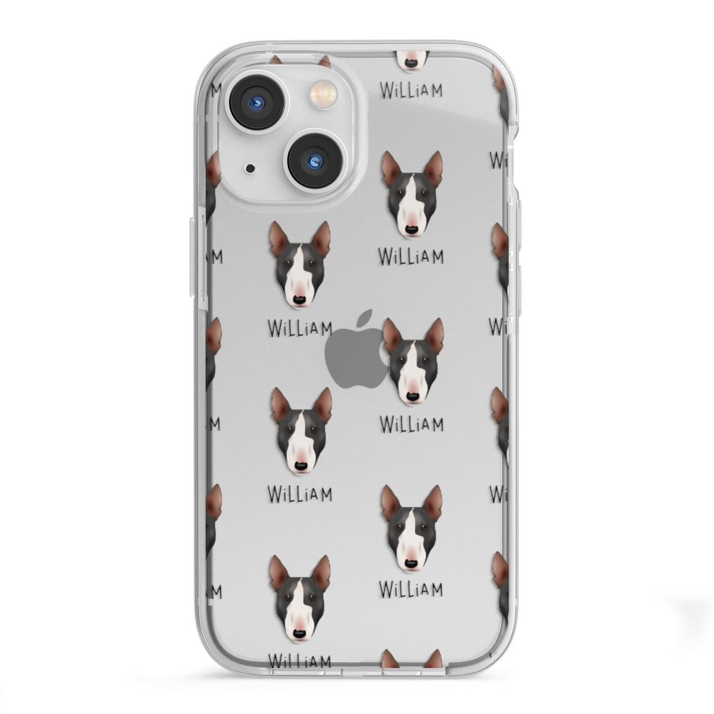 Miniature Bull Terrier Icon with Name iPhone 13 Mini TPU Impact Case with White Edges