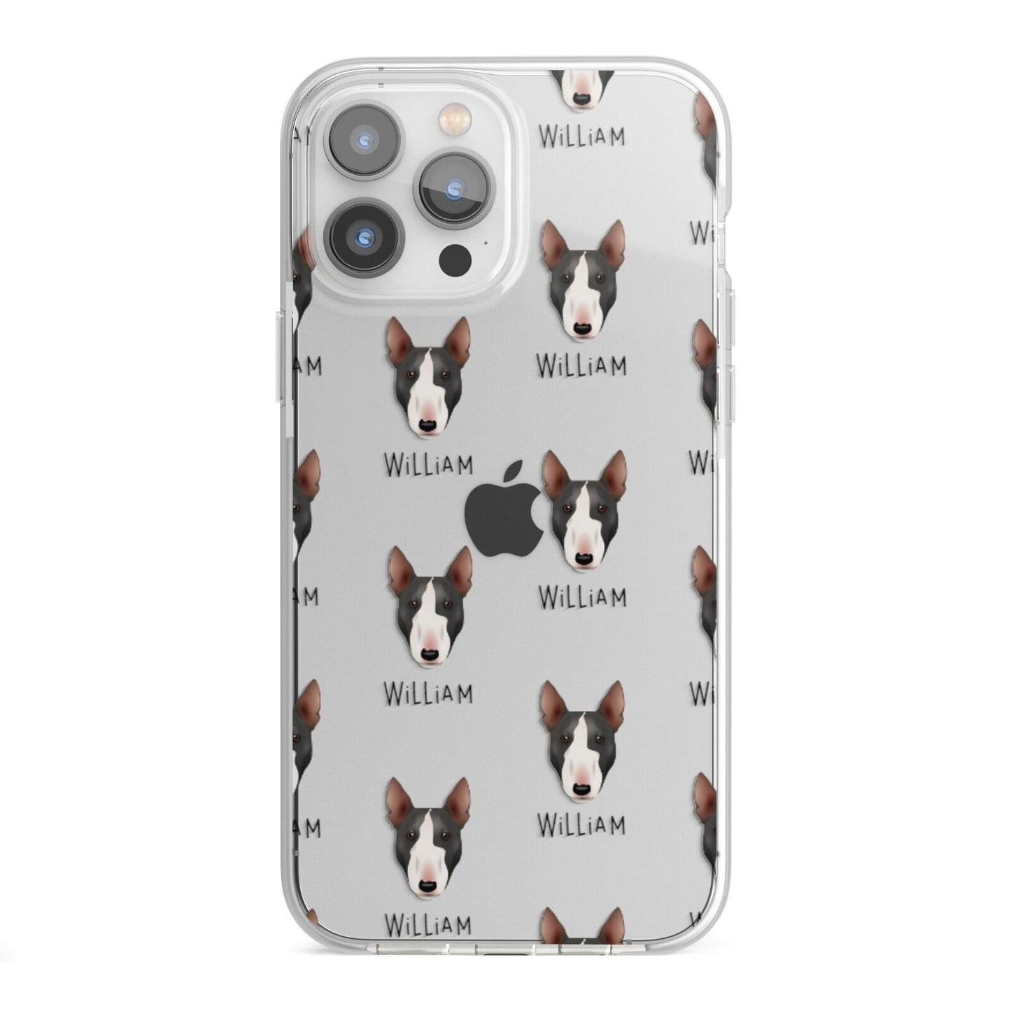 Miniature Bull Terrier Icon with Name iPhone 13 Pro Max TPU Impact Case with White Edges