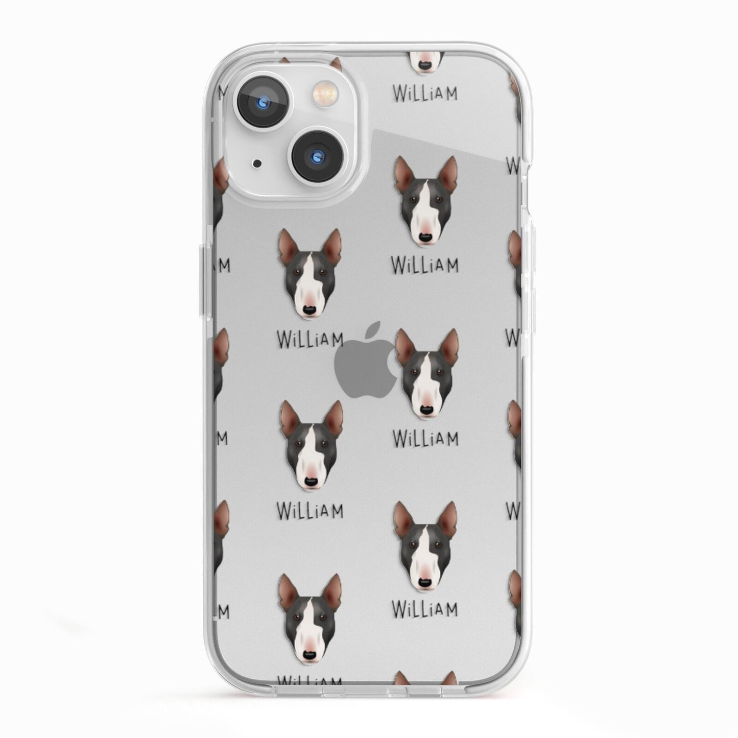 Miniature Bull Terrier Icon with Name iPhone 13 TPU Impact Case with White Edges