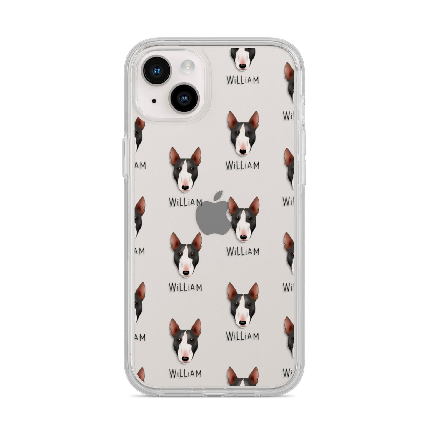 Miniature Bull Terrier Icon with Name iPhone 14 Plus Clear Tough Case Starlight