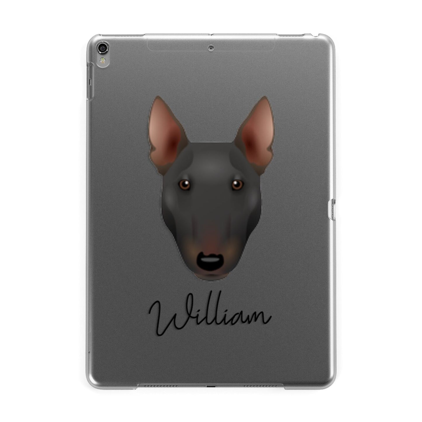 Miniature Bull Terrier Personalised Apple iPad Grey Case