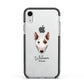 Miniature Bull Terrier Personalised Apple iPhone XR Impact Case Black Edge on Silver Phone