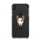 Miniature Bull Terrier Personalised Apple iPhone Xs Max Impact Case Black Edge on Black Phone