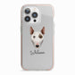 Miniature Bull Terrier Personalised iPhone 13 Pro TPU Impact Case with Pink Edges