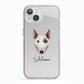 Miniature Bull Terrier Personalised iPhone 13 TPU Impact Case with Pink Edges