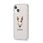 Miniature Bull Terrier Personalised iPhone 14 Clear Tough Case Starlight Angled Image