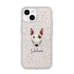 Miniature Bull Terrier Personalised iPhone 14 Glitter Tough Case Starlight