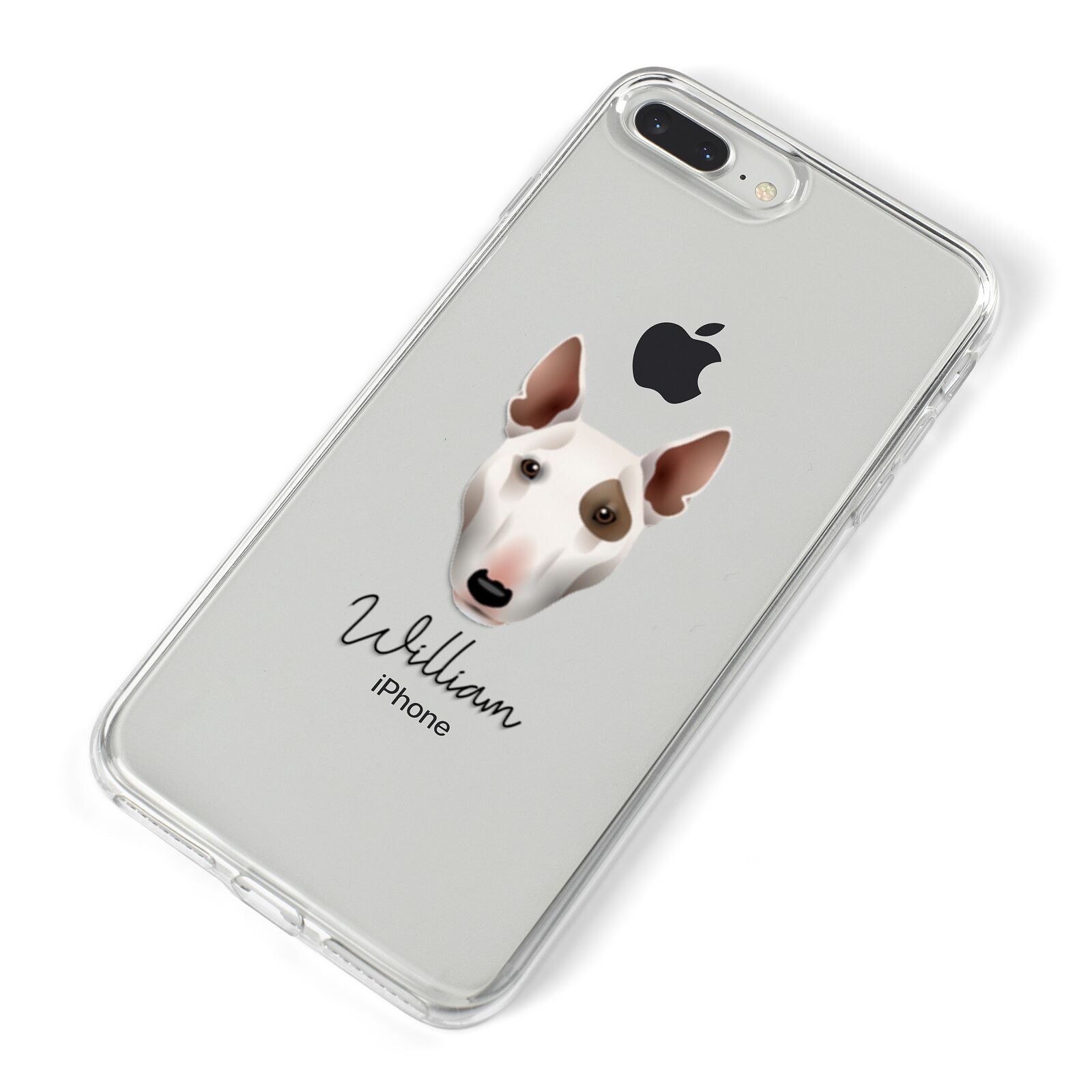 Miniature Bull Terrier Personalised iPhone 8 Plus Bumper Case on Silver iPhone Alternative Image