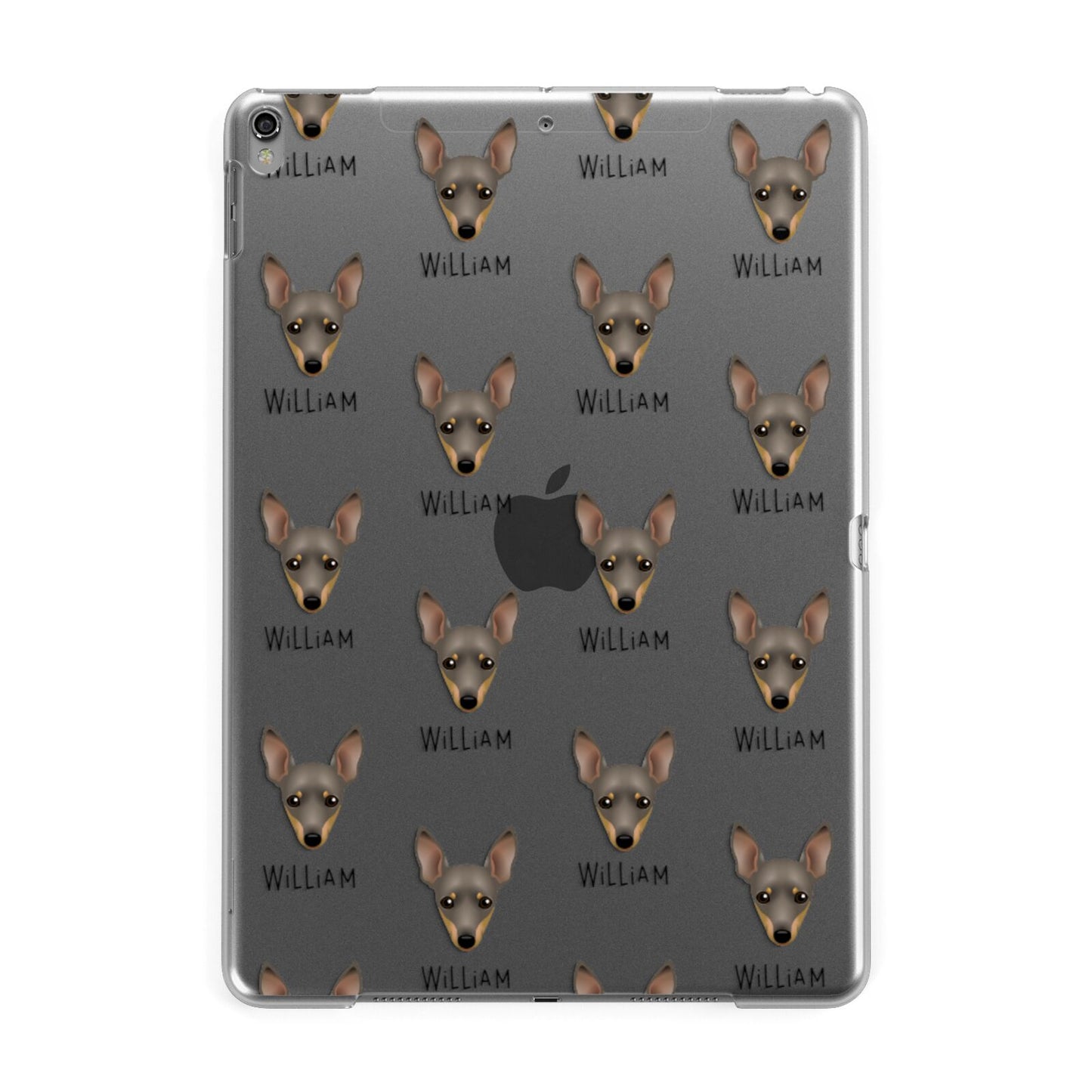Miniature Pinscher Icon with Name Apple iPad Grey Case