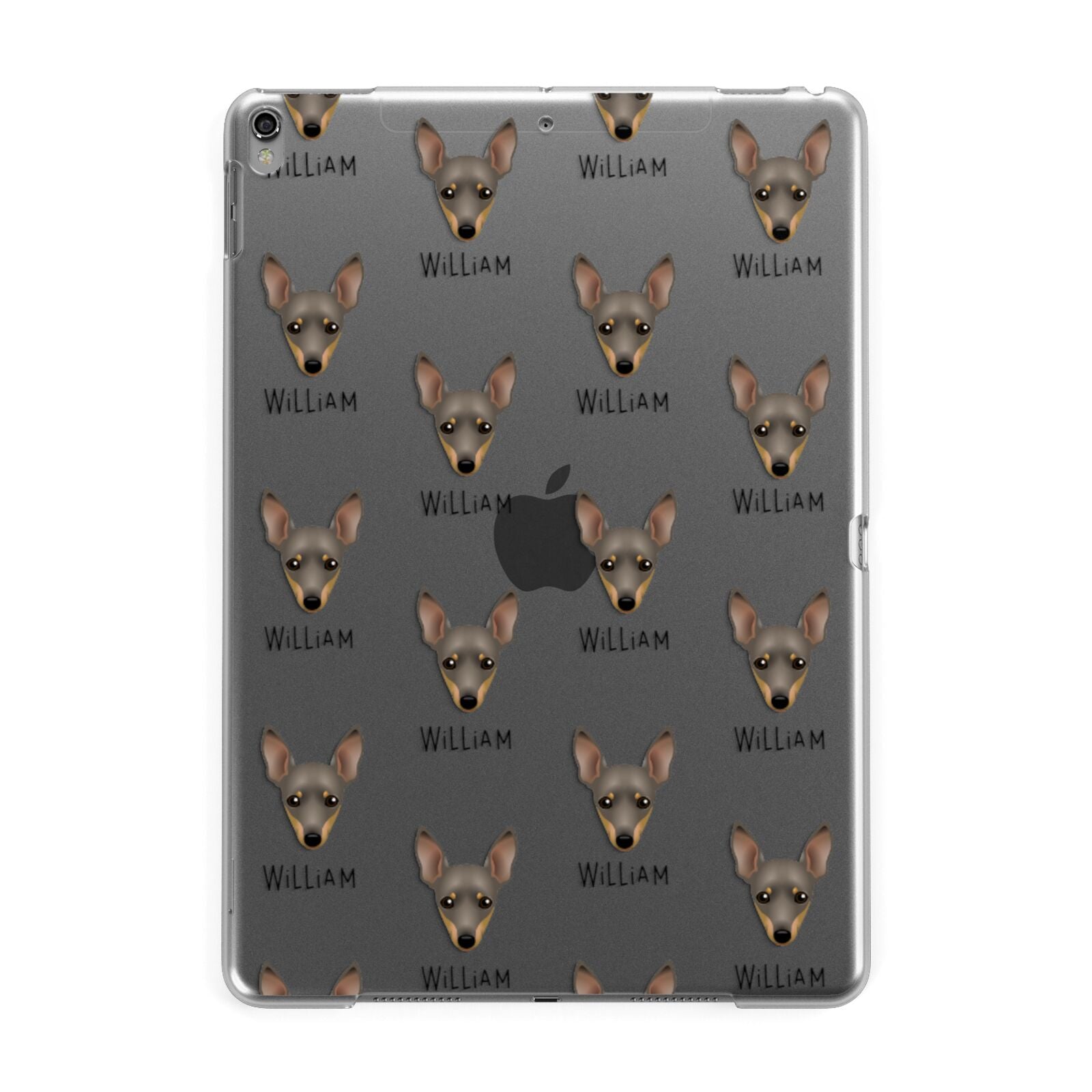 Miniature Pinscher Icon with Name Apple iPad Grey Case