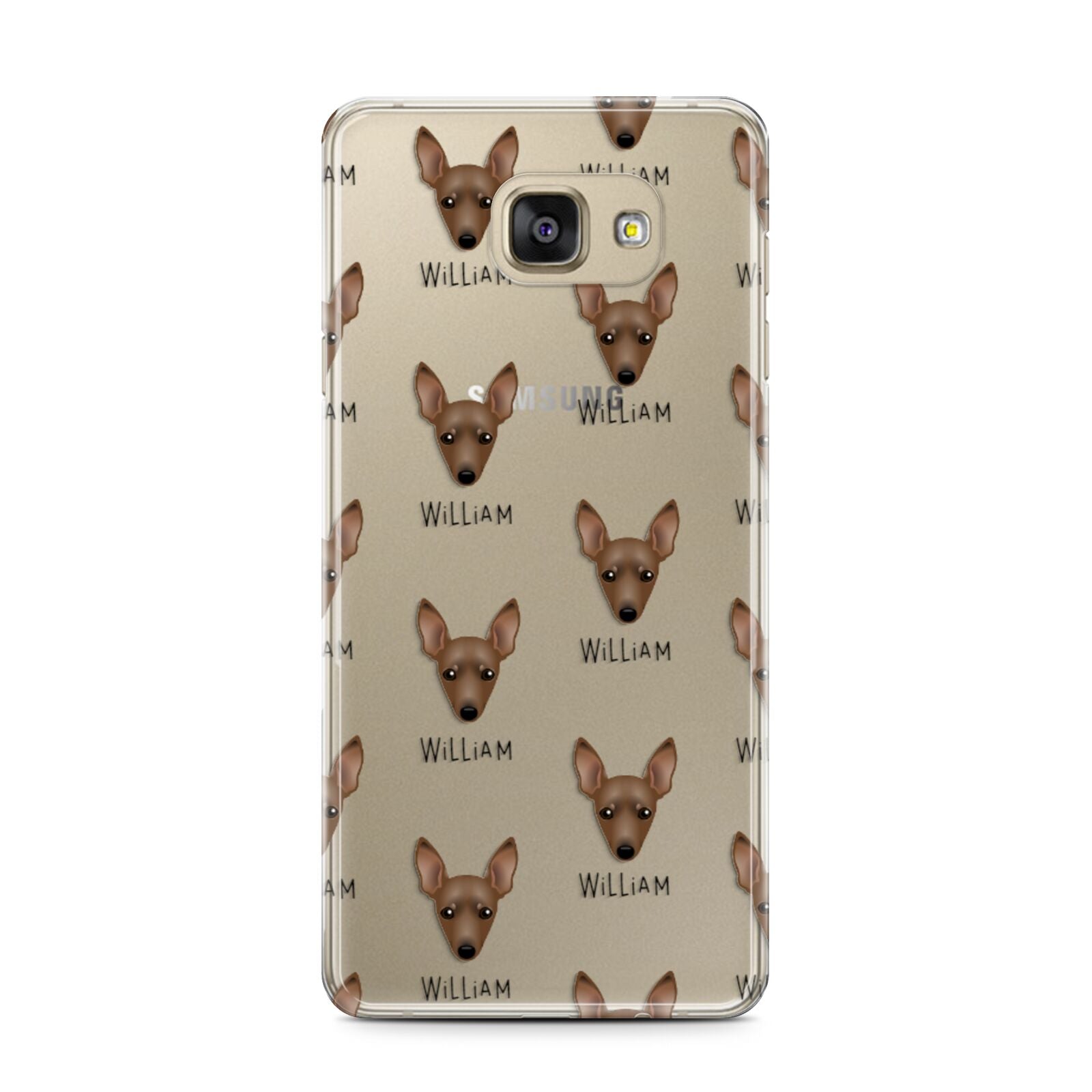 Miniature Pinscher Icon with Name Samsung Galaxy A7 2016 Case on gold phone